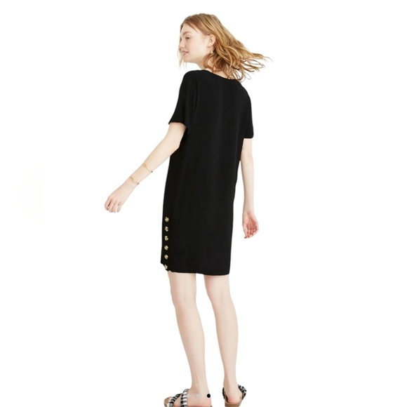 Madewell Side-Button Easy Dress Black Mini Dress size XS - Picture 9 of 10